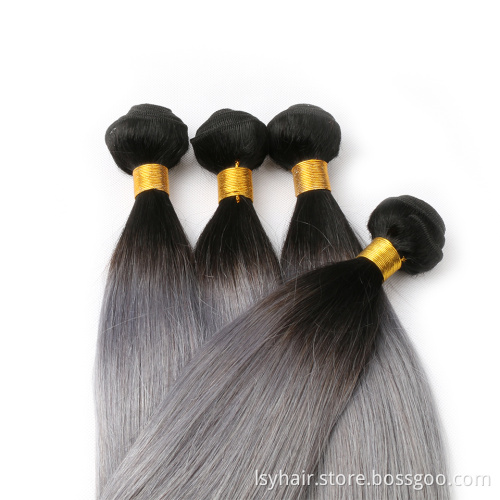 Cheap Raw Brazilian Virgin Remy Hair Silver And Grey